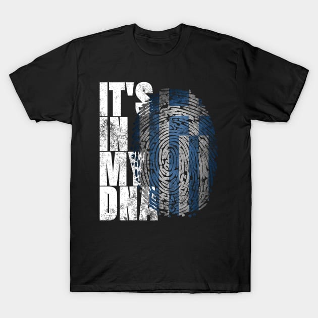 It's In My DNA Greek Shirt Ellada Distressed Greece Flag T-Shirt by Smoothbeats